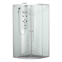 Discount Price Customized Size Tempered Glass Shower Doors Silver Aluminum Frames Shower Enclosures