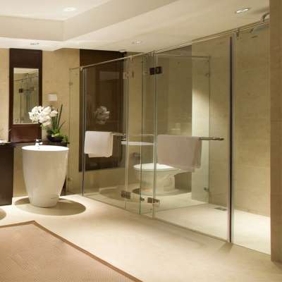 2020 optimized design free standing glass shower enclosure partition bathroom with sliding door