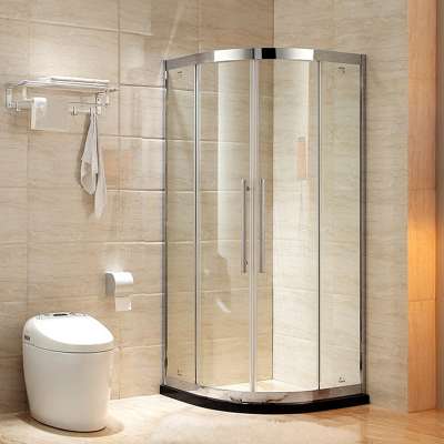 European design sliding glass door curved glass corner bathroom shower cabin