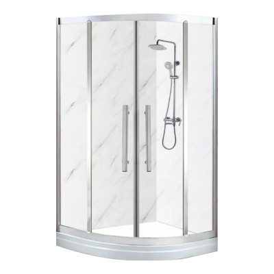 8mm Roller Sliding Glass Corner Shower Cubicle Shower Box Curve Screen